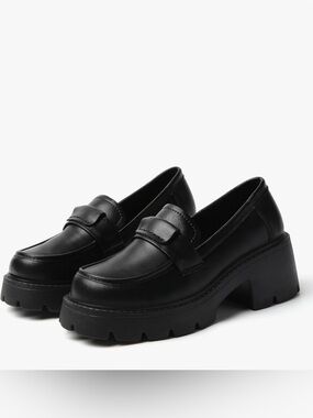 Women’s Black Platform Loafers
